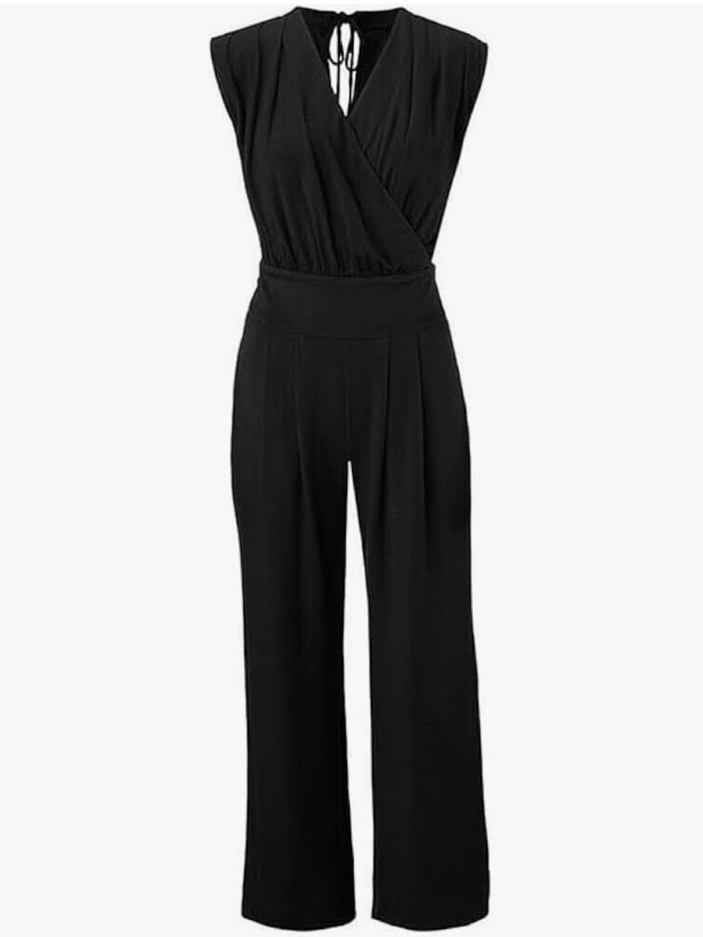 CAbi Downtown Sleeveless Wide Leg Jersey Jumpsuit in Black